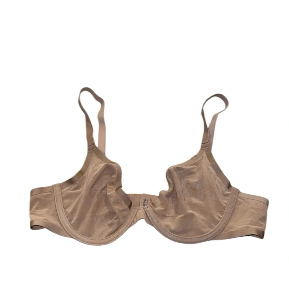 CUUP The‎ Mesh Taupe Beige Plunge Bra 34B